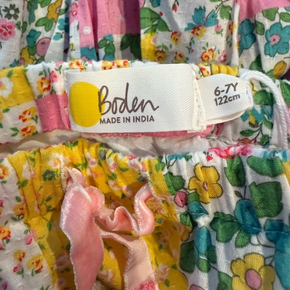 Mini Boden Colorful Patchwork Skirt - Pink, Yellow, Green - Picture 7 of 8